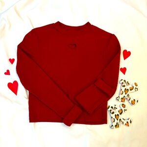 Red Heart Cutout Sweater